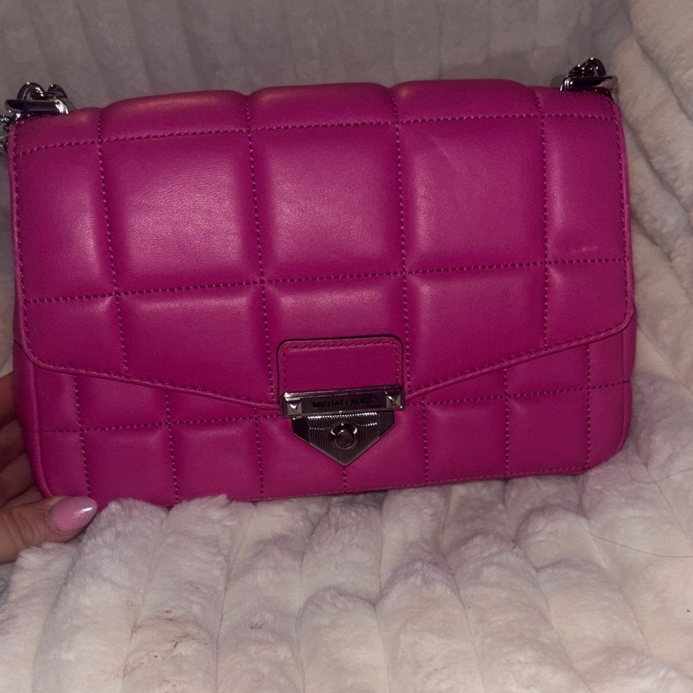 Michael Kors Fuchsia Quilted Crossbody Bag